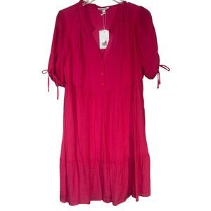 NWT Marissa Olivia Women’s Sz Large Pink Midi Dress Ruffle Skirt Church Casual